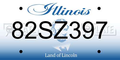 82SZ397 Illinois License Plate