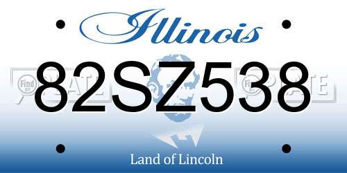 82SZ538 Illinois License Plate