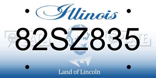 82SZ835 Illinois License Plate