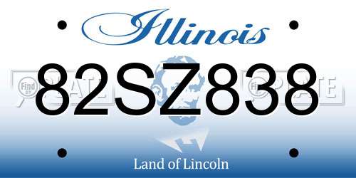 82SZ838 Illinois License Plate