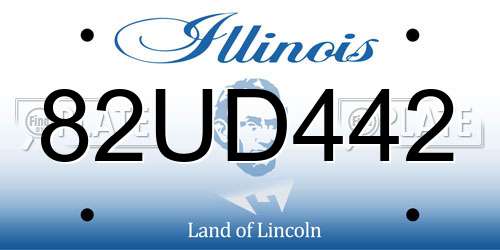 82UD442 Illinois License Plate