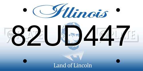82UD447 Illinois License Plate