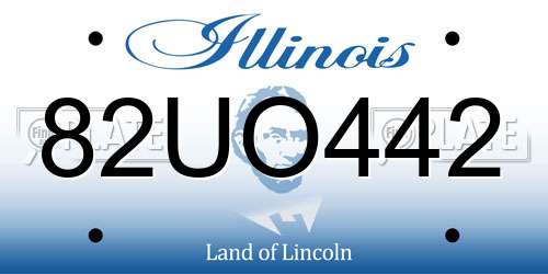 82UO442 Illinois License Plate