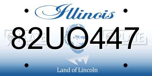 82UO447 Illinois License Plate