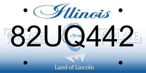 82UQ442 Illinois License Plate