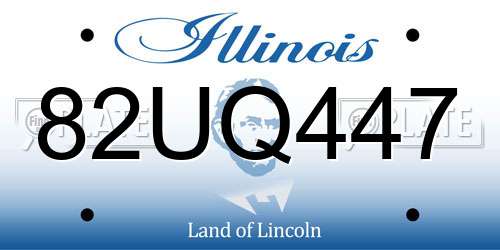 82UQ447 Illinois License Plate