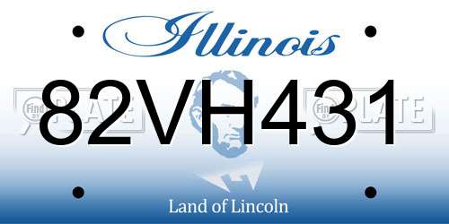 82VH431 Illinois License Plate