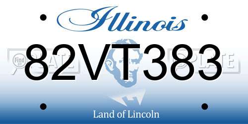 82VT383 Illinois License Plate