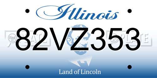 82VZ353 Illinois License Plate