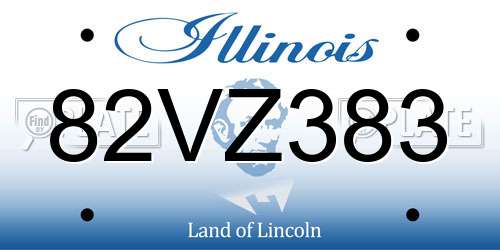 82VZ383 Illinois License Plate