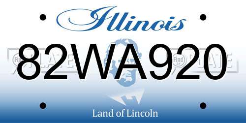 82WA920 Illinois License Plate