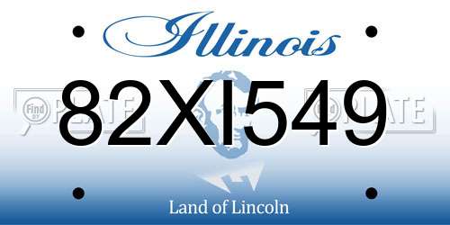 82XI549 Illinois License Plate