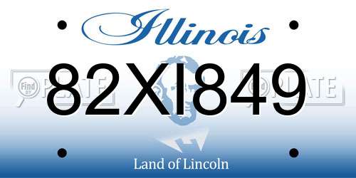 82XI849 Illinois License Plate