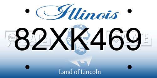 82XK469 Illinois License Plate
