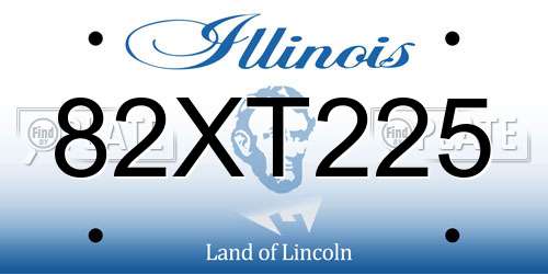 82XT225 Illinois License Plate
