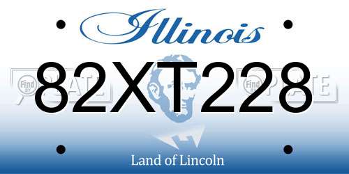 82XT228 Illinois License Plate