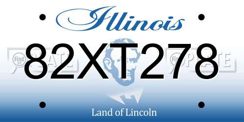 82XT278 Illinois License Plate