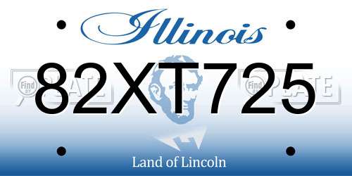 82XT725 Illinois License Plate