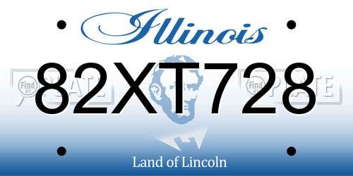 82XT728 Illinois License Plate
