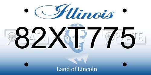 82XT775 Illinois License Plate