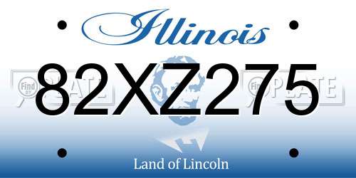 82XZ275 Illinois License Plate
