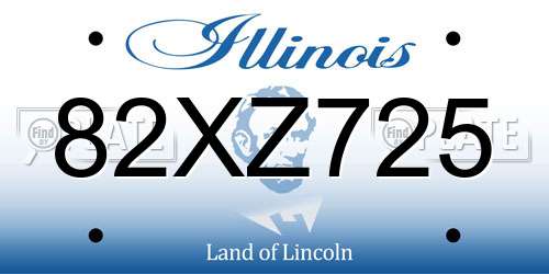 82XZ725 Illinois License Plate