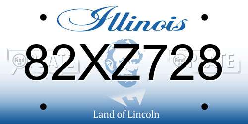 82XZ728 Illinois License Plate
