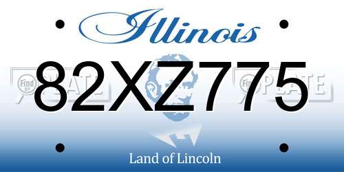 82XZ775 Illinois License Plate