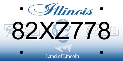 82XZ778 Illinois License Plate