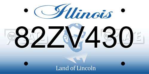 82ZV430 Illinois License Plate