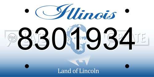 8301934 Illinois License Plate