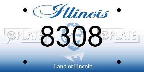 8308 Illinois License Plate