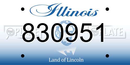 830951 Illinois License Plate