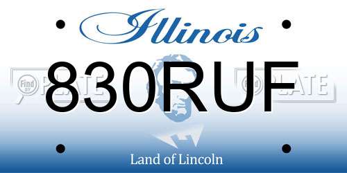 830RUF Illinois License Plate