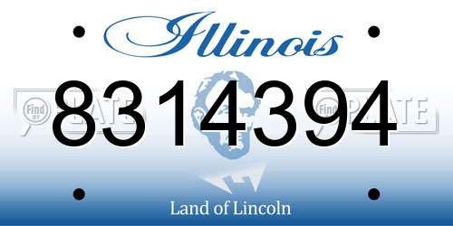 8314394 Illinois License Plate