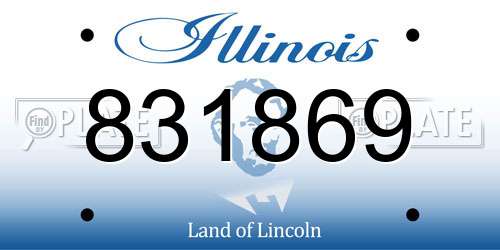 831869 Illinois License Plate