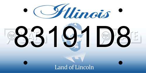 83191D8 Illinois License Plate