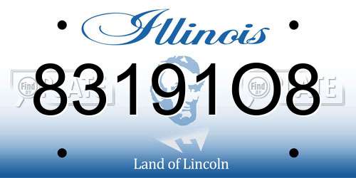 83191O8 Illinois License Plate