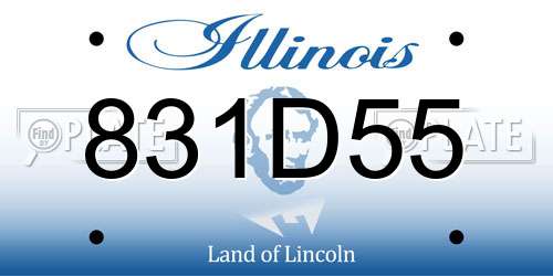 831D55 Illinois License Plate