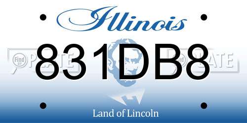 831DB8 Illinois License Plate