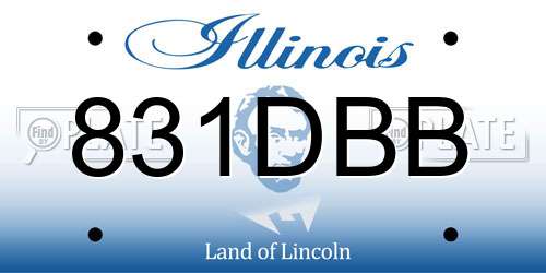831DBB Illinois License Plate