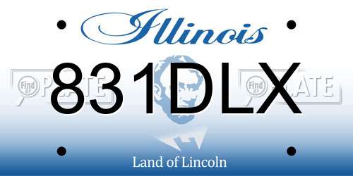 831DLX Illinois License Plate