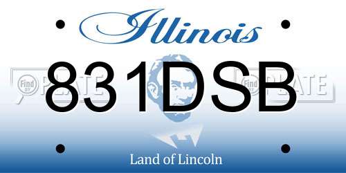 831DSB Illinois License Plate
