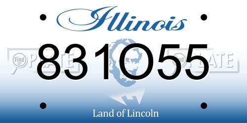 831O55 Illinois License Plate