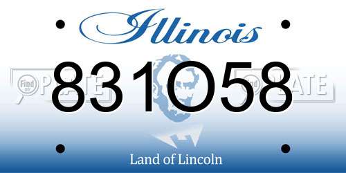 831O58 Illinois License Plate