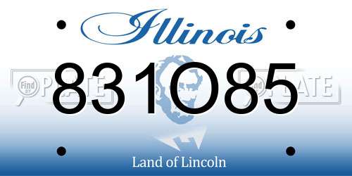 831O85 Illinois License Plate