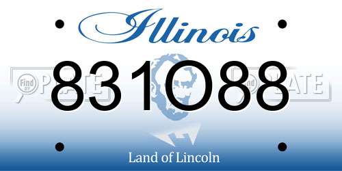 831O88 Illinois License Plate