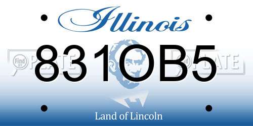 831OB5 Illinois License Plate