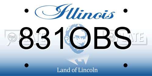 831OBS Illinois License Plate