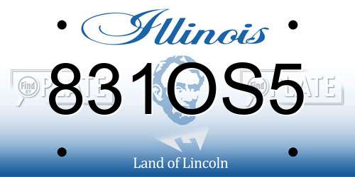 831OS5 Illinois License Plate